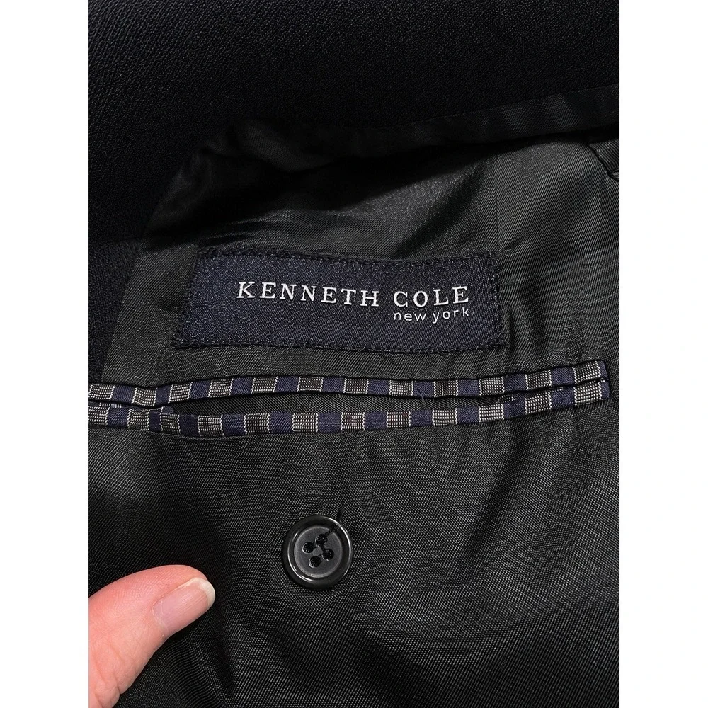 Kenneth Cole New York Black 100% Wool Blazer Sport Coat Men's 42R Office Travel